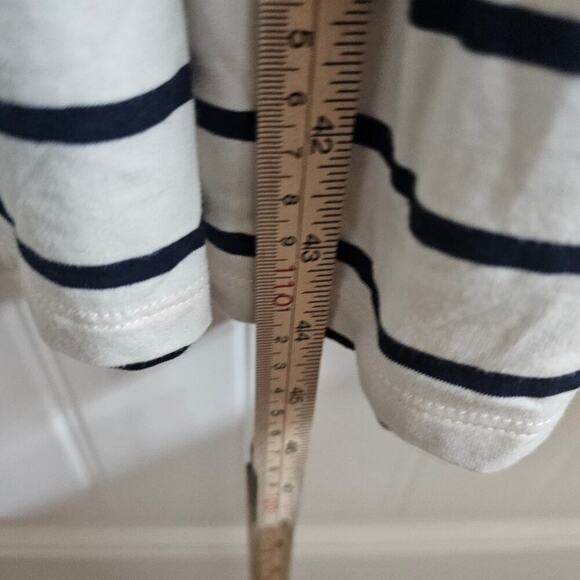 Lauren Ralph Lauren Midi Dress Women Large White Striped Y2K Sleeveless Preppy - Picture 6 of 10